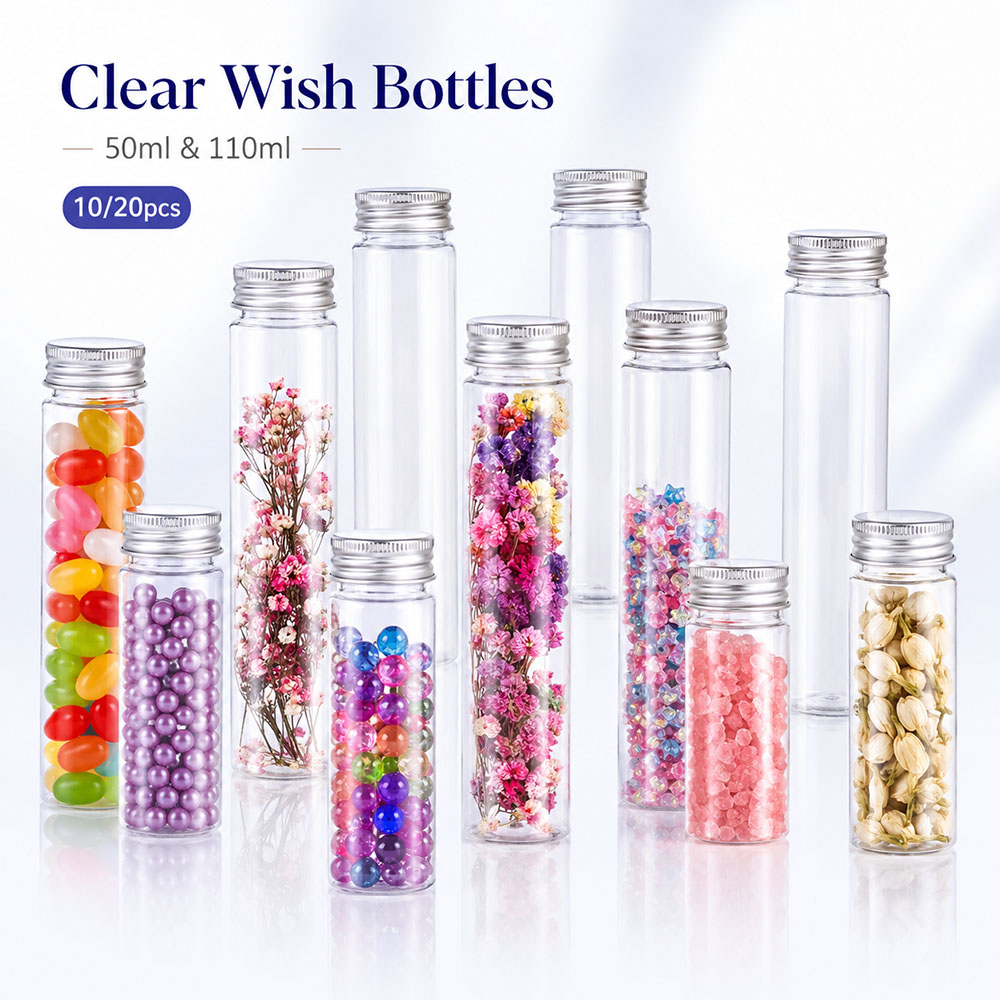 Snapback Hat Flat - Tubes plats transparents de 50ml/100ml, bouchon