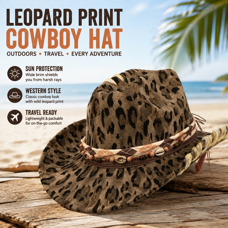 Cowboy Hat Straw - Chapeau de cowboy occidental à imprimé