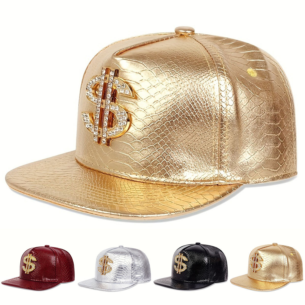 Snapback Hat Flat - Casquette de baseball en cuir avec