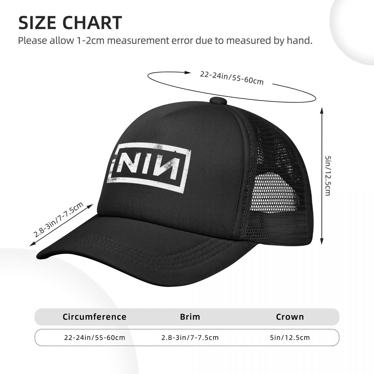 NIN-Casquettes de baseball en  - Trucker Cap Mesh avis et prix