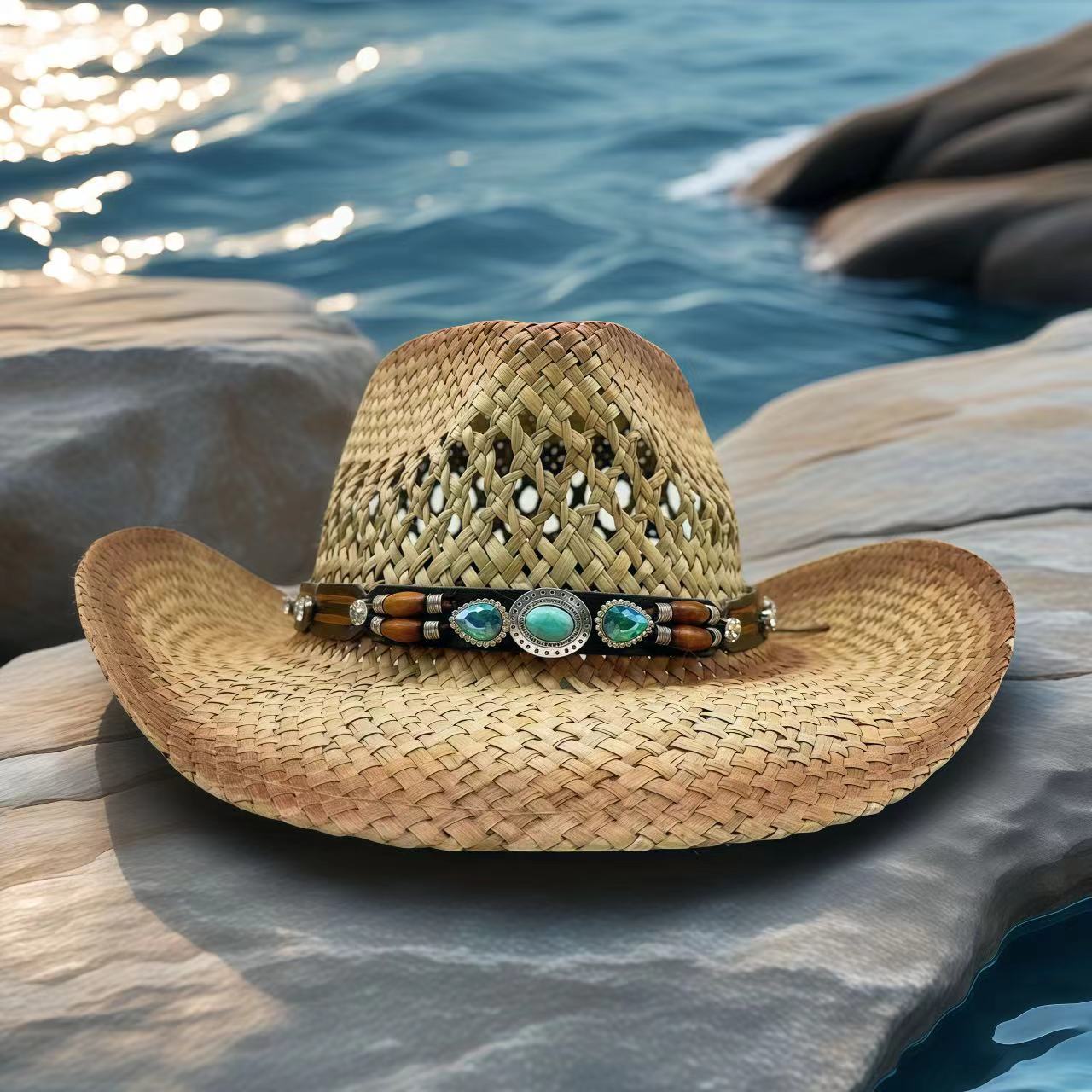 Chapeau de cowboy en paille or - Cowboy Hat Straw avis et prix